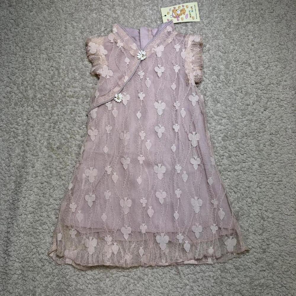 Chenongsam (Qipao) Inspired Baby Dress Pink Lace 6-9 Months *callout*
